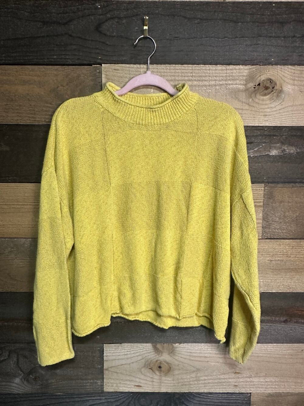 FP BEACH Free People Yellow Mock Neck Dolman Sleeve Sweater Size S